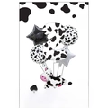 Cow print number 2 balloon set with star and cow shaped foil balloons for birthday party - Number 2