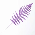 Sparkling purple artificial fern leaf with glitter coating for Christmas tree decoration - 42 cm / Purple
