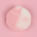 Mini round finger powder puff in pink and white gradient finish for makeup setting - Single Teardrop Pink White Marble Puff