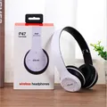 Detail van de witte P47 draadloze koptelefoon met Bluetooth 5.0 en opvouwbaar design - Wit