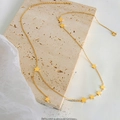 Collana con nappe a stella vintage francese da donna in acciaio al titanio - Oro Chiusura per Gioielli-41cm