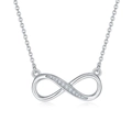 S925 Sterling Silber Unendlichkeit Halskette mit weißen Zirkonia auf weißem Hintergrund - Stil E (Unendlichkeit)