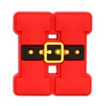 Detail of red letter H Christmas shoe charm with Santa belt design for clogs - 08-Santa Suit Letter H