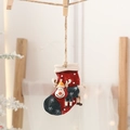 Resin Christmas stocking pendant with reindeer and snowflake print for tree decor - Green Reindeer Stocking