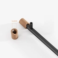 Maniglia in metallo nero con rivestimento in pelle marrone da 1,2 cm per armadietto - Angolo Cilindrico Caffè