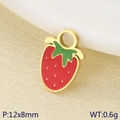 Ciondolo a fragola rossa in acciaio inossidabile dorato 12x8mm per bijoux fai da te - Stile Fragola Rossa in Smalto Classico (KLJ9626-ZLA)