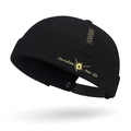 Adjustable black docker hat with yellow Freedom & new life embroidery on the side - Adjustable / Black