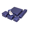 Set of deep purple crown jewelry boxes with satin metallic finish for rings and necklaces - Navy Blue
