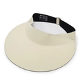 Foldable cream white sun visor hat with wide brim and adjustable seamless back design - Adjustable (54-60cm) / Beige