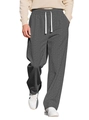 Pantaloni uomo in maglia grigio scuro con trama a trecce e coulisse bianca - S / grigio scuro