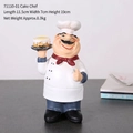 European chef figurine holding a cake, hand-painted resin ornament for home and cafes - Cake Chef