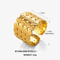 Anello largo regolabile in acciaio inossidabile dorato con design geometrico a 4 strati - Oro