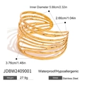 Gold stainless steel irregular multi-layer open bangle with cutout streamline design - Gold Hollow Streamline
