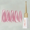 Pink cat eye UV LED gel nail polish in 10ml bottle with professional salon finish - Light Pink Crystal Cat Eye