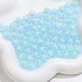 Blue frosted acrylic star beads in round shape for DIY bracelet and jewelry making - Blue Faceted Round 8mm (100pcs)