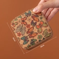 Portable cork jewelry box with colorful butterfly and flower prints, 10cm x 10cm size - New Jewelry Box (Flower Butterfly)