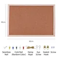 40x60cm rectangular cork board with wooden frame and mounting accessories kit - Natural Wood Frame 40*60cm Single-Sided + Push Pins