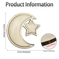 Star and moon wooden tray set for home decor with 27x29cm diameter and 1cm thickness - Moon Star Combination Style (M24Y50672_O)