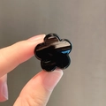 Molla per capelli a fiore nero lucido per acconciature a coda alta e frangia - Fiore a cinque petali / Nero