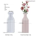 Detailed size specifications for striped vase silicone mold and resin flower vase - Striped Flat Vase Mold 03