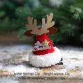 Christmas reindeer hat hair clip with red sequins and Merry Christmas text decor - Reindeer Hat Hair Clip