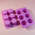 Dettaglio dello stampo in silicone a 6 fiori per torte e mousse di pasticceria - Stampo per fiori a 6 cavità (viola)