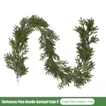 Deep green 200cm realistic PE artificial pine needle garland for Christmas decor - Style C 2M