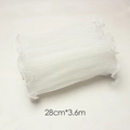 White pleated pearl trim floral wrapping fabric, 28cm x 3.6m roll for DIY gift packaging - Double-sided Pearl Wave Mesh (28cm*4 Yards) / White