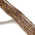 Oval purple crystal beads with gold trim for DIY jewelry making bracelets - Approx 50pcs/Strand / 4x6MM / Amethyst