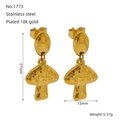 Boucles d'oreilles champignons minimalistes en acier inoxydable doré à l'or 18k - Style Champignon (1773)