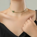 Girocollo a catena a serpente placcato oro con ciondolo a farfalla verde da donna - Ciondolo Farfalla Verde (OYSN019GL) / Oro