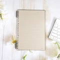 Removable A5 frosted PP cover for DIY notebooks with cream lined 26-hole loose-leaf paper - B5-26 Holes / Transparent Gray - (2 Pieces Including Clips)