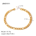 Tobillera clásica de acero inoxidable bañada en oro de 18K con dije de perla blanca - Estilo de Cadena Cubana con Perla (JDA201011)