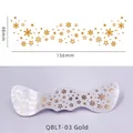Waterproof metallic gold freckle face tattoo with stars and snowflakes pattern, 156x48mm size - QBLT-03 Gold Snowflake Stars
