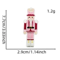 Detail van afmetingen voor roze notenkraker geborduurde patch, 7,7 cm x 2,9 cm, 1,2 g - Notenkraker 2#