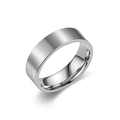 Minimalist 6mm matte silver titanium steel ring for men with polished inner band - US 6 / Silver