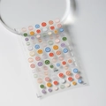 Mini series transparent nail art stickers with colorful smiley faces and text model S-029F - Relief Multicolor Smiley (S-029F)