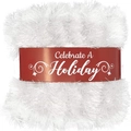 50ft white Christmas tinsel garland for festive holiday party decoration and wedding styling - 15 Meters (with Cardboard) / White