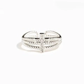 Anello minimalista in argento S925 a tre strati con dettaglio di croce in zircone - Aperto Regolabile / Oro Bianco