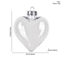 Decorazione natalizia a forma di cuore in plastica PET trasparente da appendere - Cuore Trasparente / 1 Pezzo