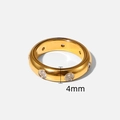 Anello minimalista in oro 4mm con zirconi bianchi micro-pave per uno stile lusso - US 7 / Oro-Zircone Bianco