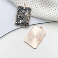 Death tarot card crow pendant in rose gold with black enamel finish for DIY jewelry - Crow (Death)