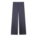 Pantalon large en satin gris foncé à taille haute avec texture soyeuse et fluide - XS / Pantalon Noir