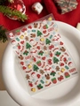 Vue détaillée des autocollants 5D pour ongles avec motifs de Père Noël et rennes - Relief 3D YT3690