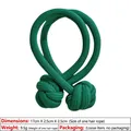 Close-up of dark green braided elastic hair tie with Chinese knot bead detail, 17cm long - 4# Green Knotted Hair Tie