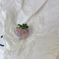 Cute acetate grape hair claw clip with purple beads and green leaf detail for women - Grape