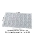 Silicone mold featuring A-Z alphabet and heart shapes for DIY jewelry making - Alphabet Puzzle / Silicone Mold