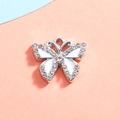 Elegante ciondolo a farfalla in argento con smalto bianco e strass scintillanti per gioielli - Farfalla Bianca