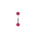 Pink acrylic bead curved barbell stainless steel eyebrow piercing jewelry - Pink Round Bead Style (04260063-2)