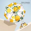 Compact double-layer 5-fold umbrella with elegant yellow rose floral illustration - Double Layer Five-Fold Style / Warm Autumn